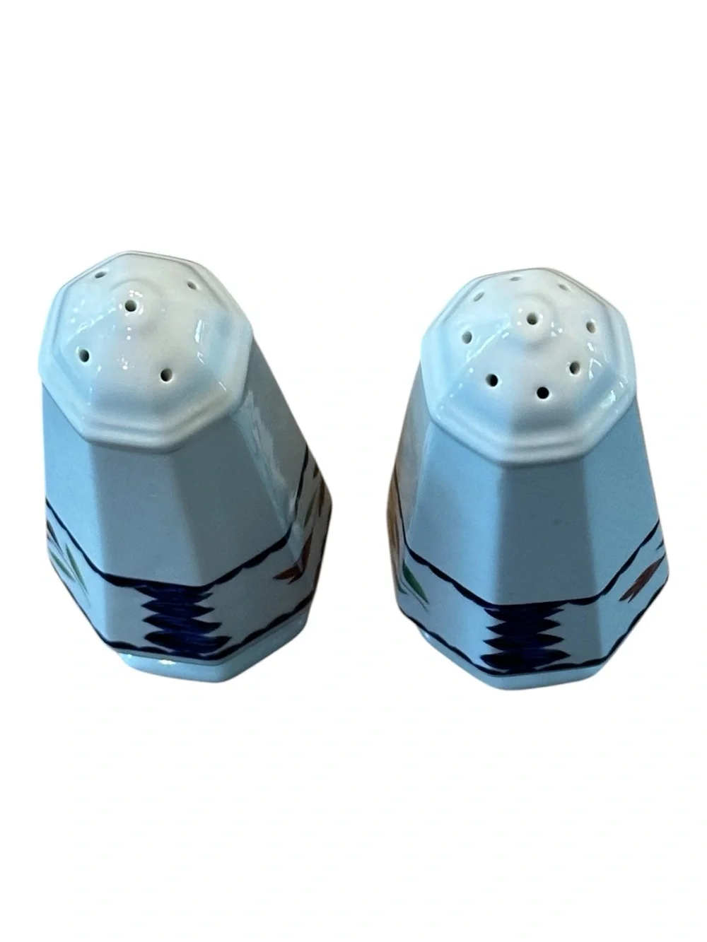Adams White Porcelain Floral Salt and Pepper Shakers